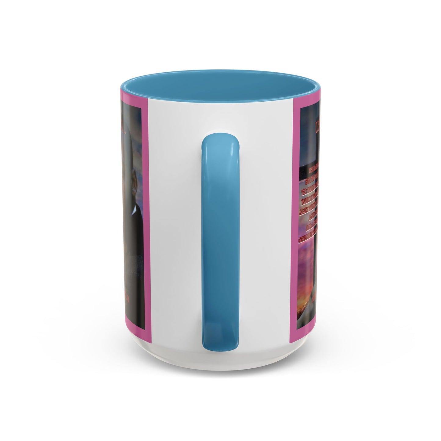 Use Me God, MLK Jr Pink Accent Mug by theGreenDragonTavern.shop