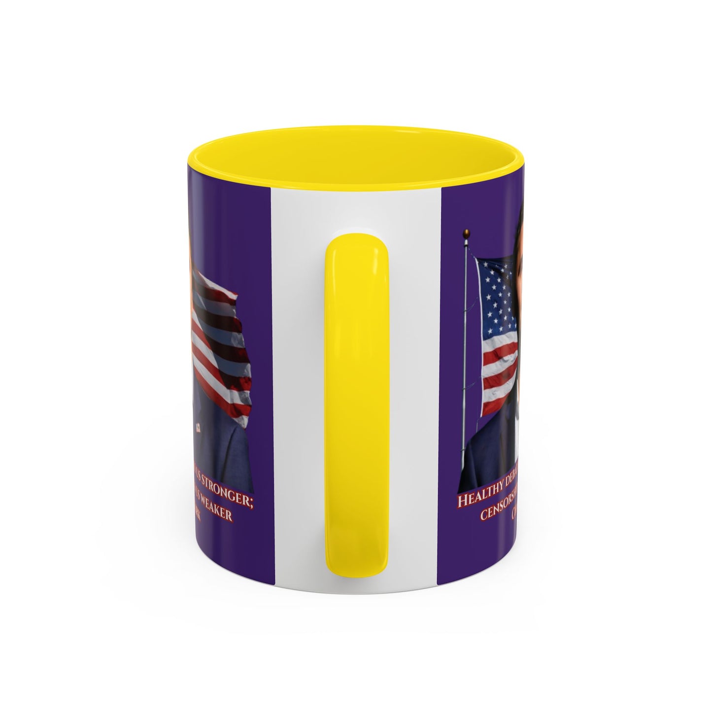 Charlie Kirk, Healthy Debate Purple Accent Mug by theGreenDragonTavern.shop