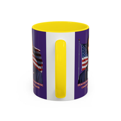 Charlie Kirk, Healthy Debate Purple Accent Mug by theGreenDragonTavern.shop
