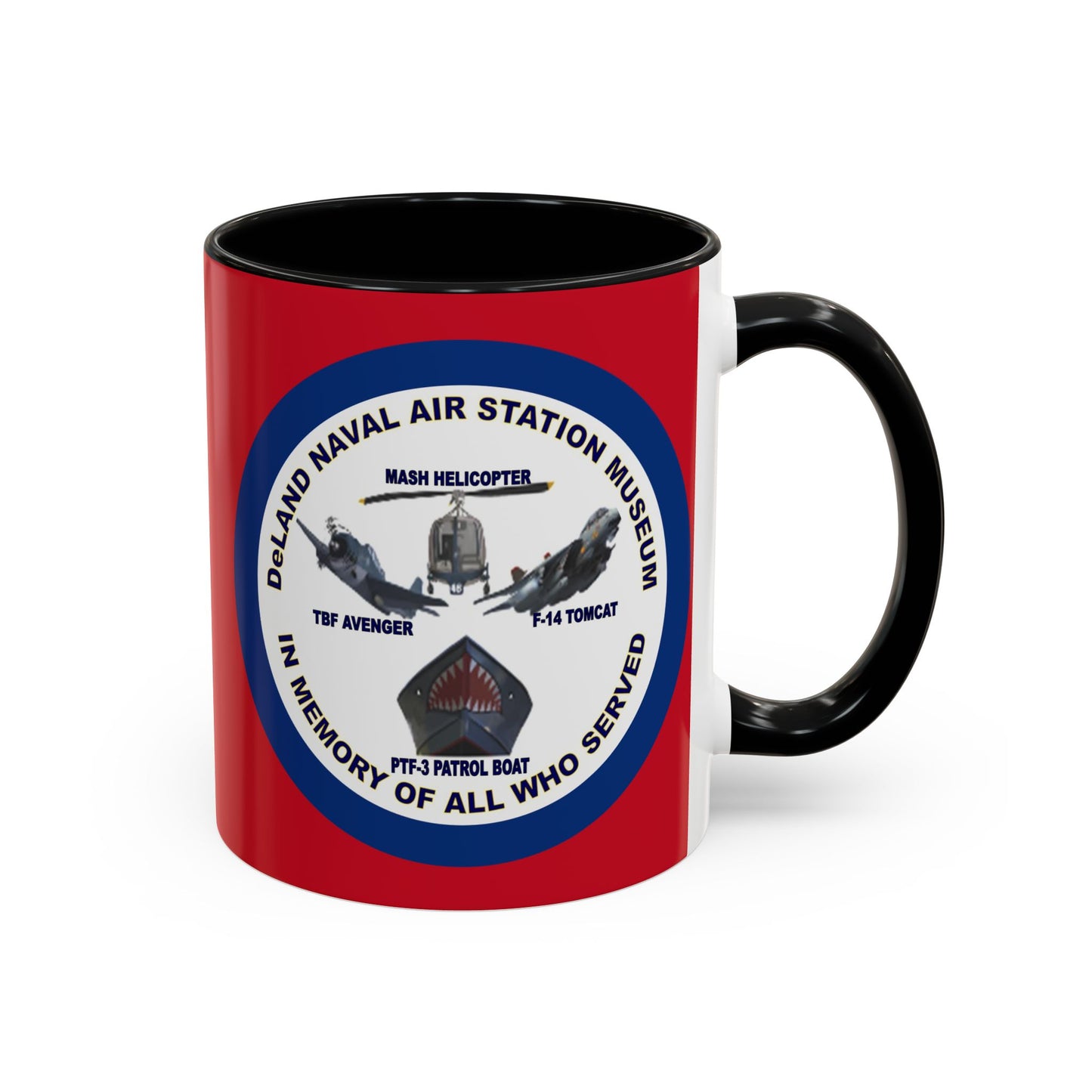 DNASM 2-sided, Founding & Student Art w/Navy Ring Red Accent Mug by theGreenDragonTavern.shop