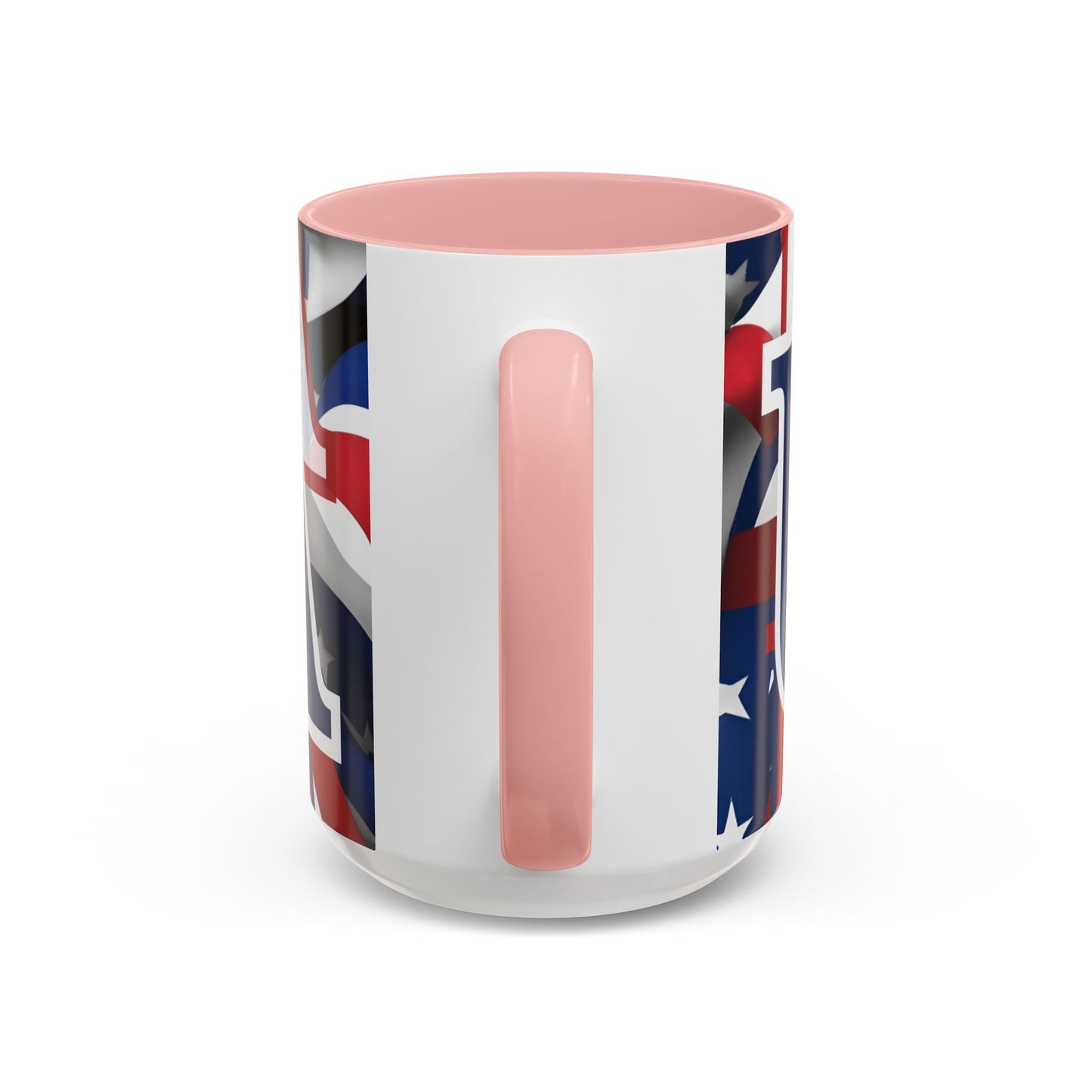 USA! USA! USA Blue font Patriot Red Accent Mug by theGreenDragonTavern.shop