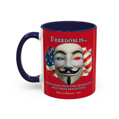 Ronald Reagan Freedom Vendetta Red Accent Mug by theGreenDragonTavern.shop