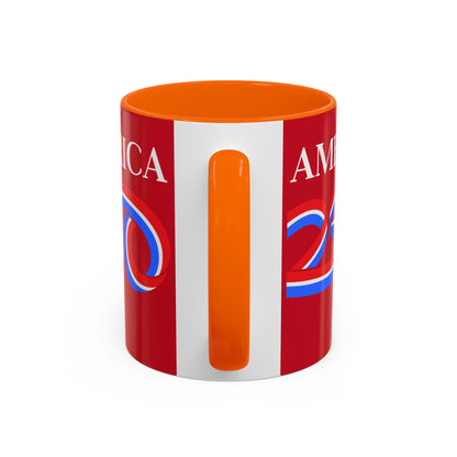 America 250 Red Accent Mug by theGreenDragonTavern.shop