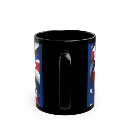 USA! USA! USA Blue font Patriot Blue Mug by theGreenDragonTavern.shop