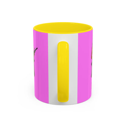 Hula Girl Packin' Heat Pink Accent Mug by theGreenDragonTavern.shop
