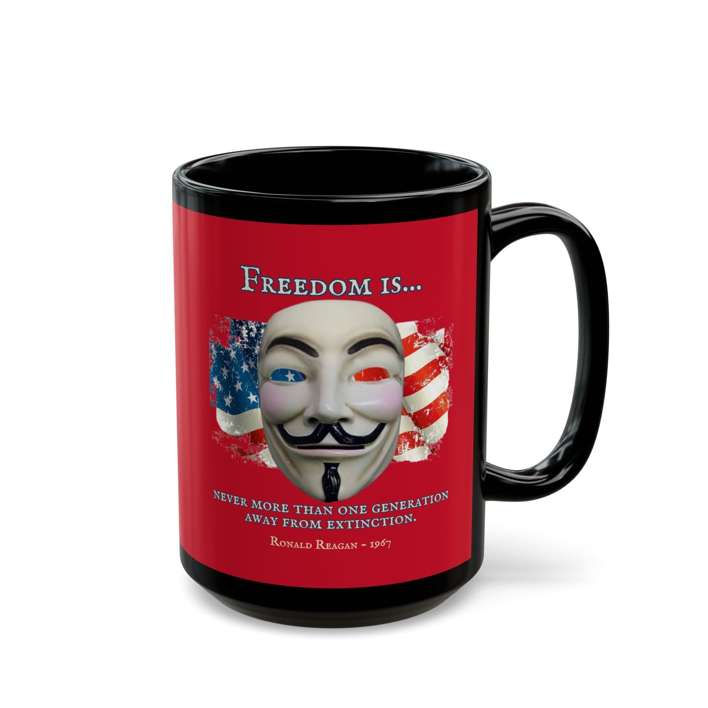 Ronald Reagan Freedom Vendetta Red Mug by theGreenDragonTavern.shop