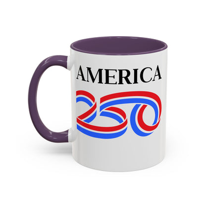 America 250 White Accent Mug by theGreenDragonTavern.shop