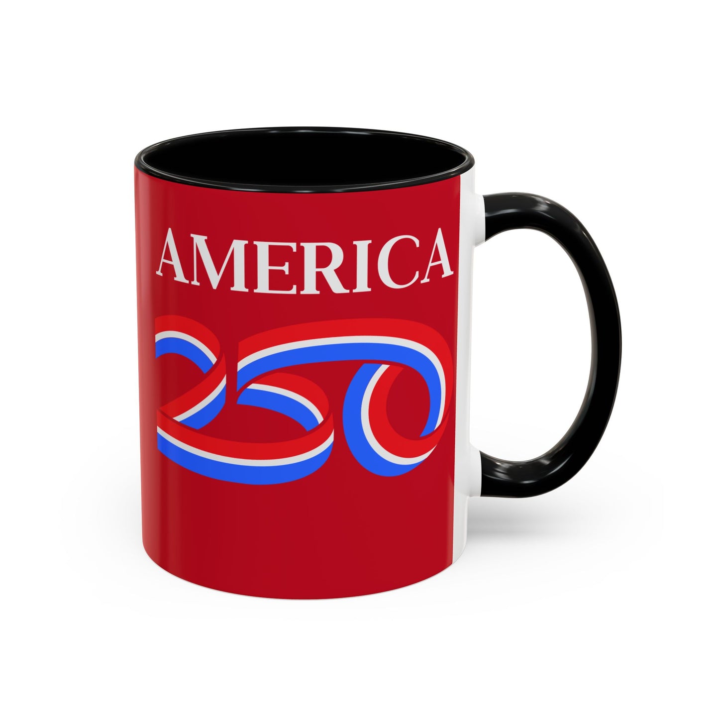 America 250 Red Accent Mug by theGreenDragonTavern.shop