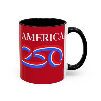 America 250 Red Accent Mug by theGreenDragonTavern.shop