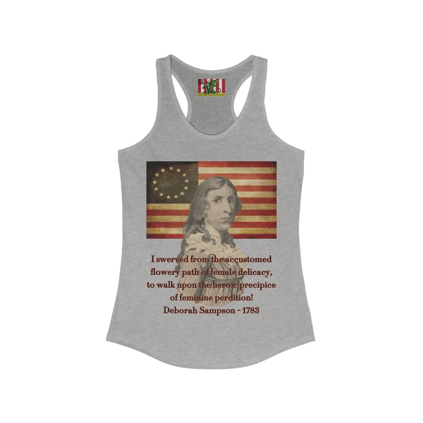Deborah Sampson, America's Mulan Women's Racerback Tank Top by theGreenDragonTavern.shop