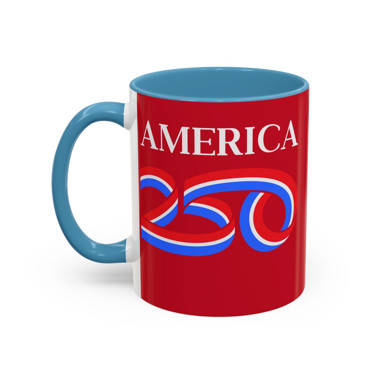 America 250 Red Accent Mug by theGreenDragonTavern.shop