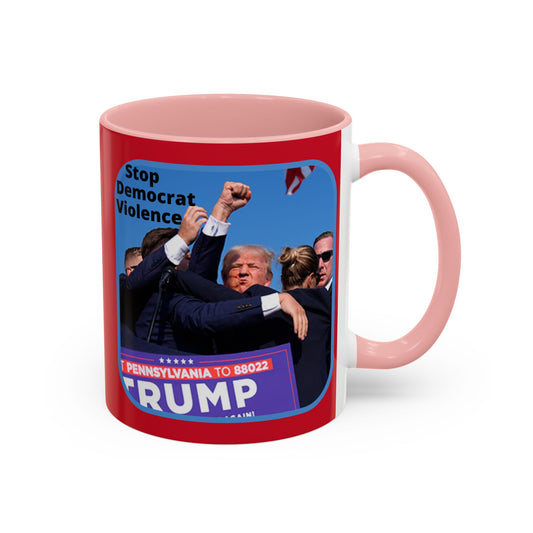 Stop Democrat Violence Red Accent Mug by theGreenDragonTavern.shop