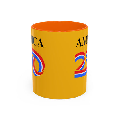 America 250 Yellow Accent Mug by theGreenDragonTavern.shop