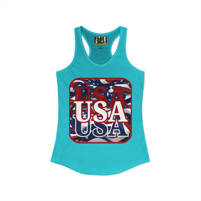 Red WHITE and Blue USA Patriot Women's Racerback Tank Top by theGreenDragonTavern.shop