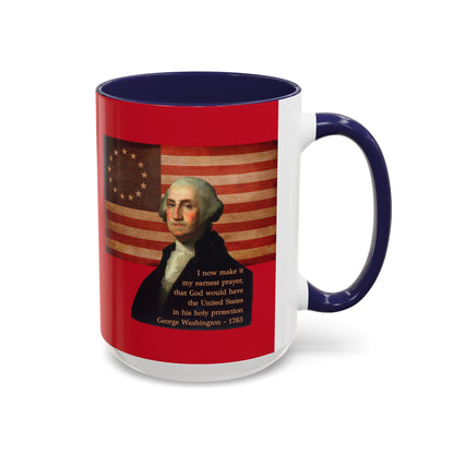 Washington's Earnest Prayer Red Accent Mug by theGreenDragonTavern.shop