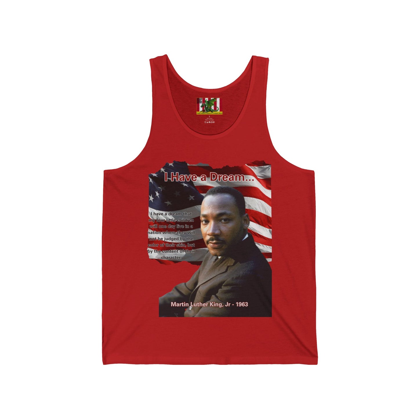 "I Have a Dream" MLKJr Unisex Jersey Tank Top by theGreenDragonTavern.shop
