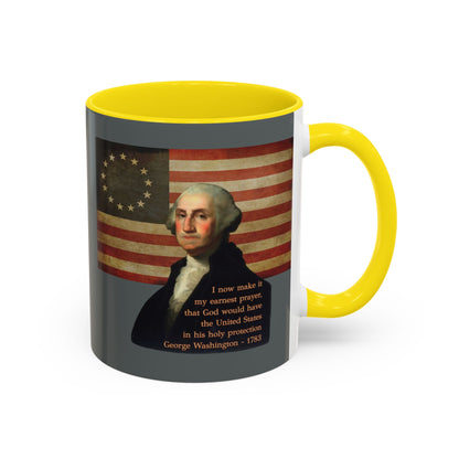 Washington's Earnest Prayer Grey Accent Mug by theGreenDragonTavern.shop