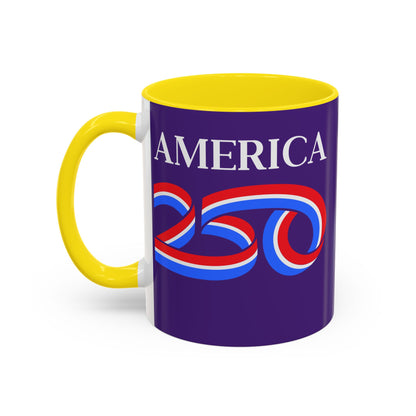 America 250 Dark Purple Accent Mug by theGreenDragonTavern.shop