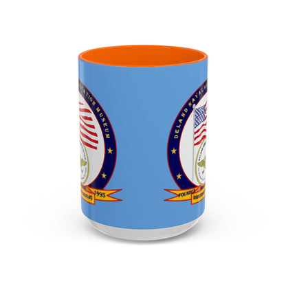 DeLand Naval Air Station Museum Light Blue Accent Mug by theGreenDragonTavern.shop