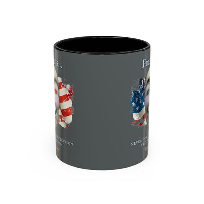 Ronald Reagan Freedom Vendetta Grey Accent Mug by theGreenDragonTavern.shop
