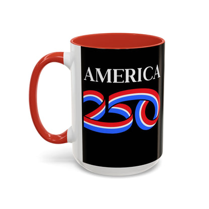 America 250 Black Accent Mug by theGreenDragonTavern.shop