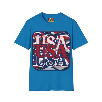 RED White and Blue USA Patriot Dark colors Unisex T-Shirt by theGreenDragonTavern.shop