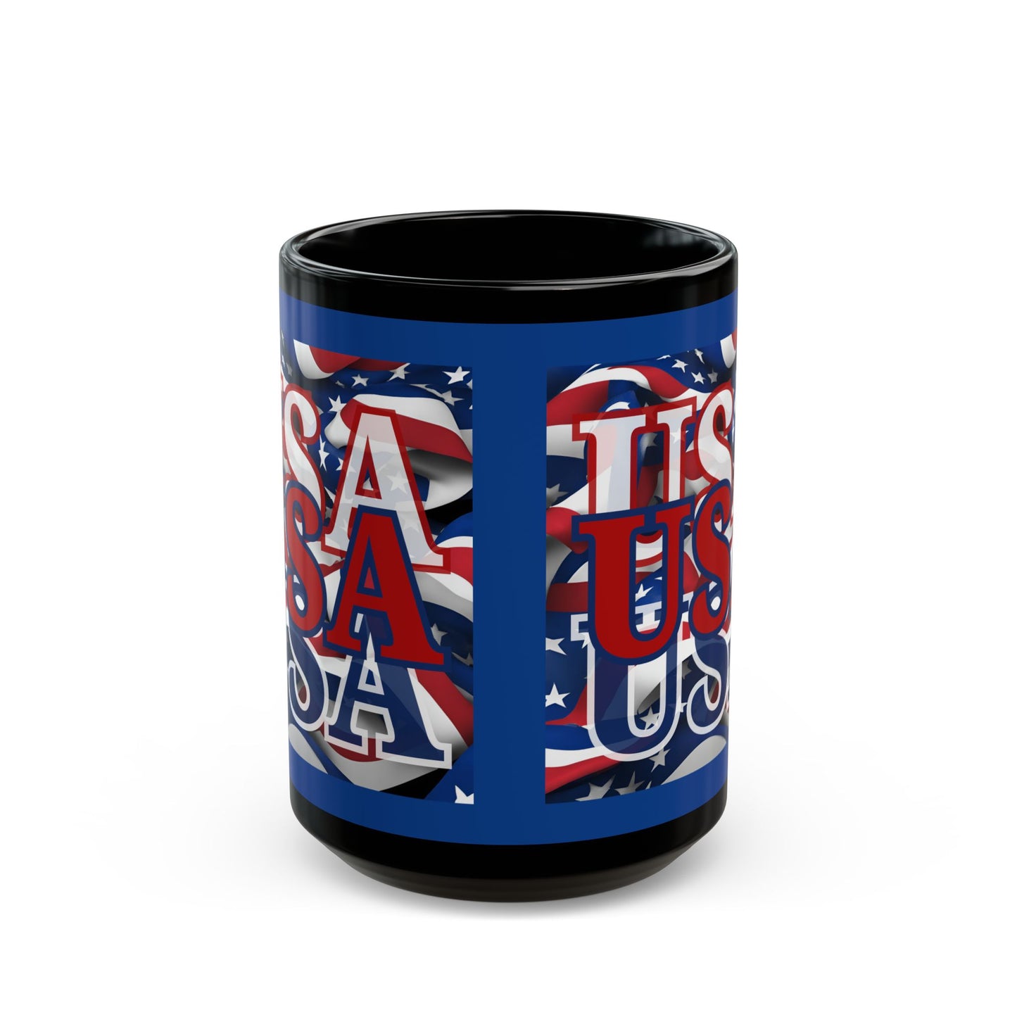 USA Red font Center Patriot Blue Mug by theGreenDragonTavern.shop