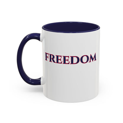 Freedom, White Accent Mug by theGreenDragonTavern.shop