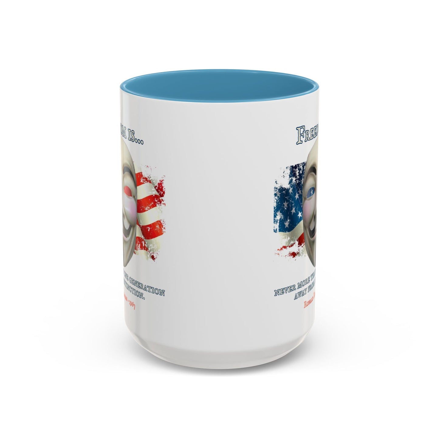Ronald Reagan Freedom Vendetta White Accent Mug by theGreenDragonTavern.shop