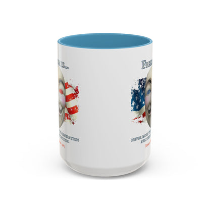Ronald Reagan Freedom Vendetta White Accent Mug by theGreenDragonTavern.shop