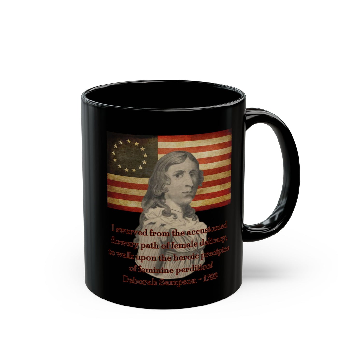 Deborah Sampson, America's Mulan Black Mug by theGreenDragonTavern.shop
