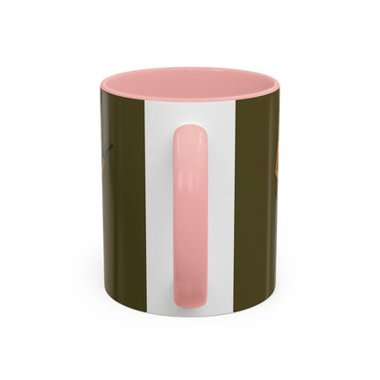 Hula Girl Packin' Heat Dark Green Accent Mug by theGreenDragonTavern.shop