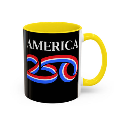 America 250 Black Accent Mug by theGreenDragonTavern.shop