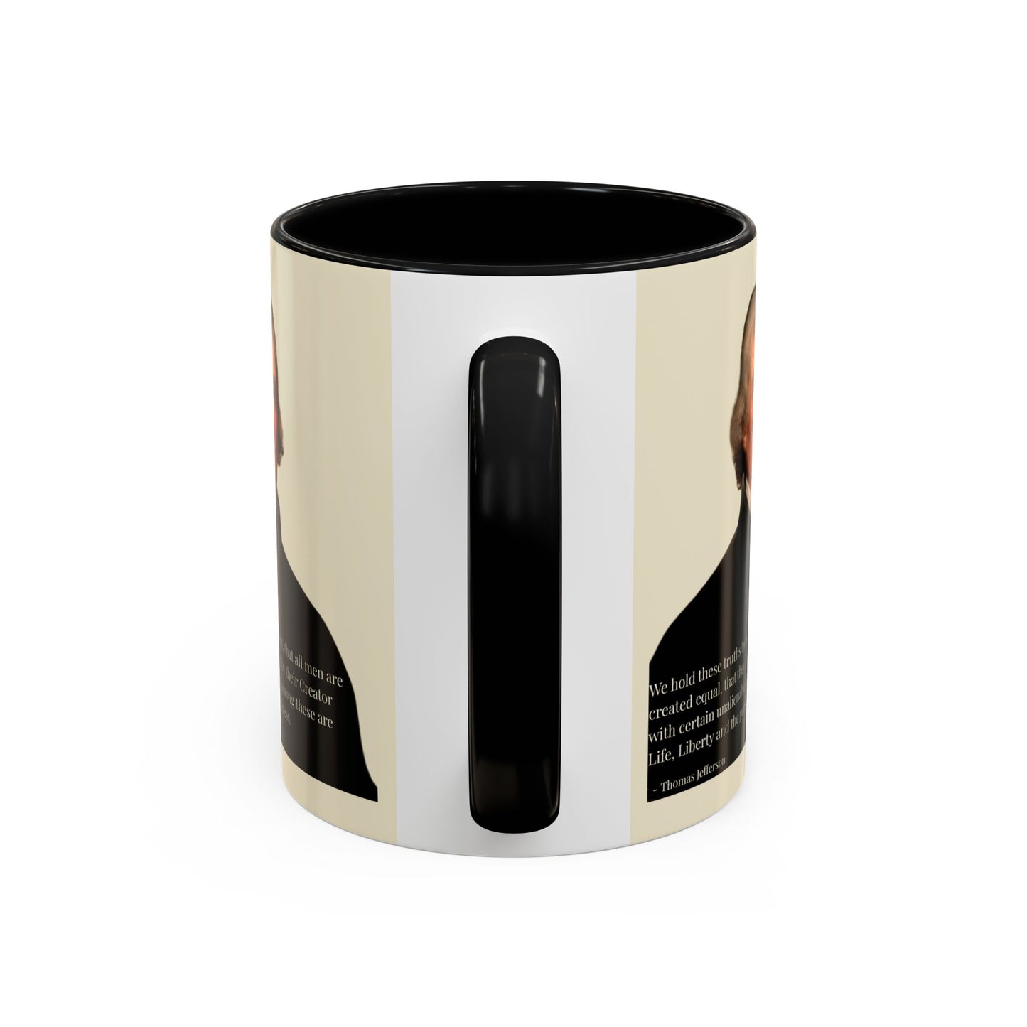 We hold these truths to be self-evident Parchment Yellow Accent Mug by theGreenDragonTavern.shop