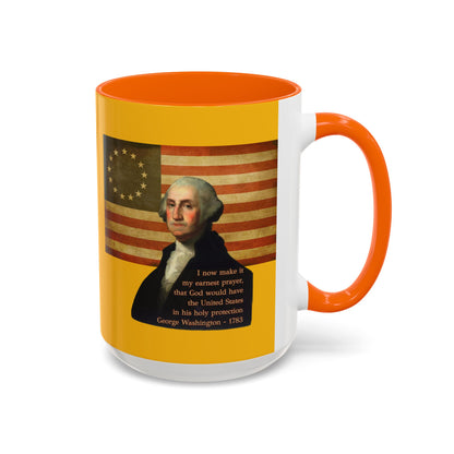Washington's Earnest Prayer Yellow Accent Mug by theGreenDragonTavern.shop