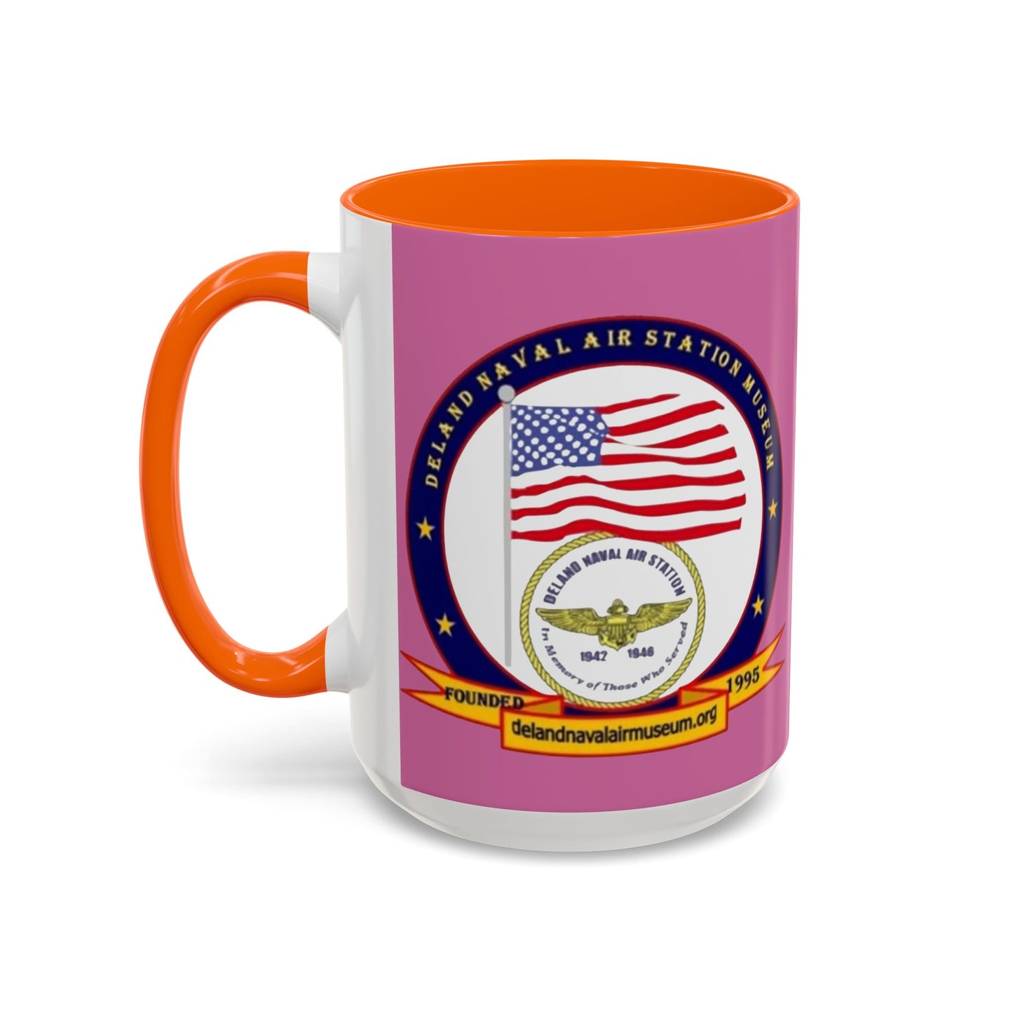 DeLand Naval Air Station Museum Pink Accent Mug by theGreenDragonTavern.shop