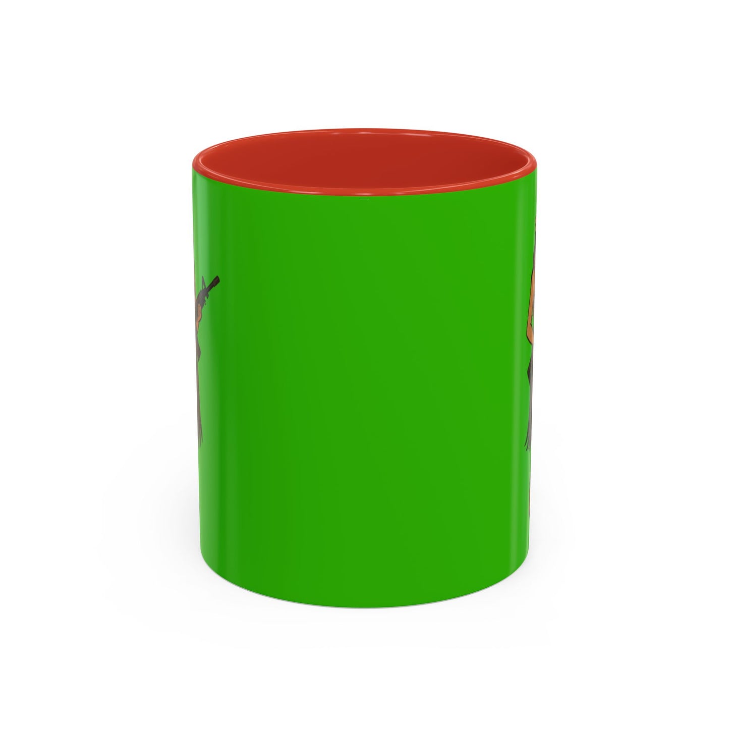 Hula Girl Packin' Heat Light Green Accent Mug by theGreenDragonTavern.shop