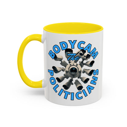 Bodycam the Politicians Cameras White Accent Mug by theGreenDragonTavern.shop