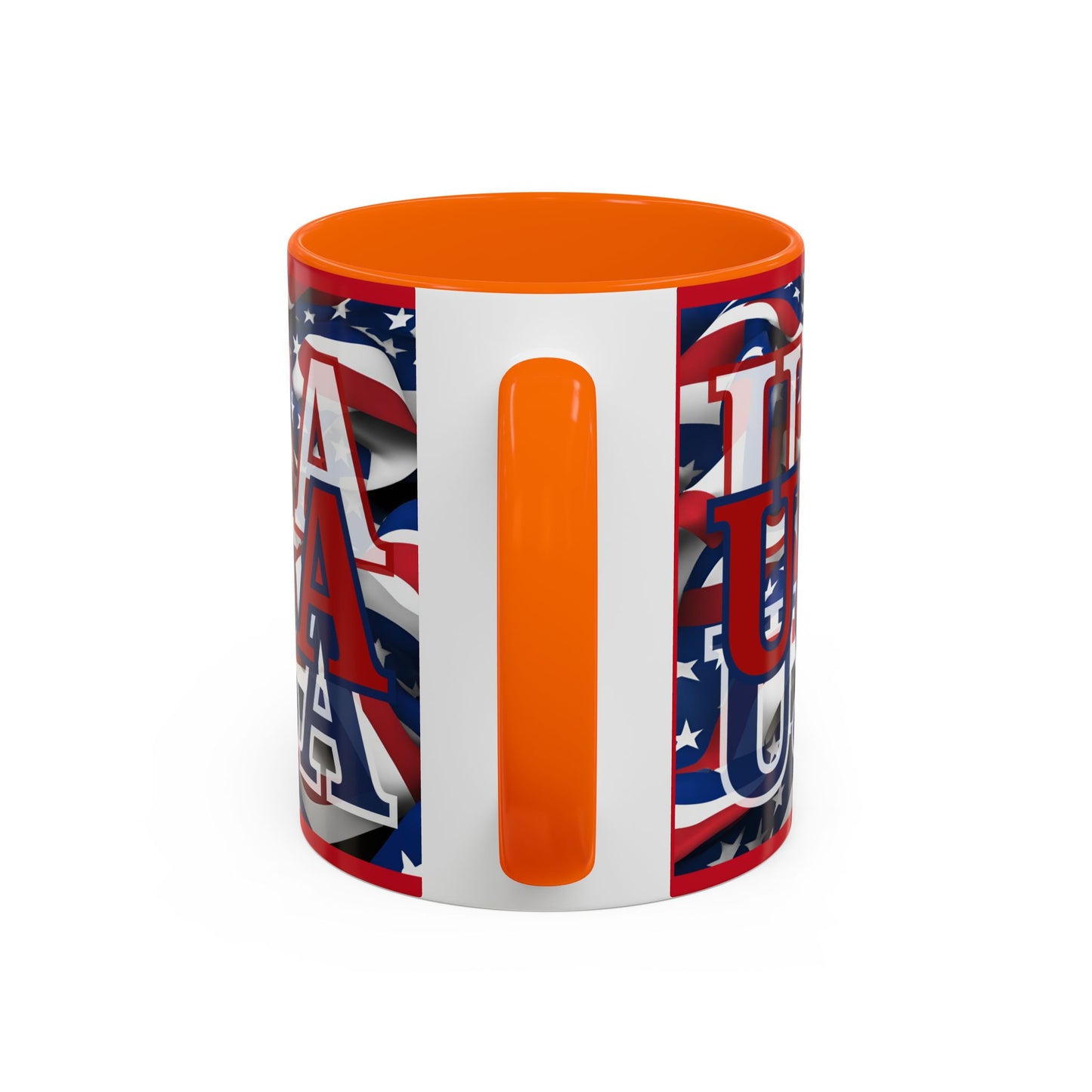USA Red font Center Patriot Red Accent Mug by theGreenDragonTavern.shop