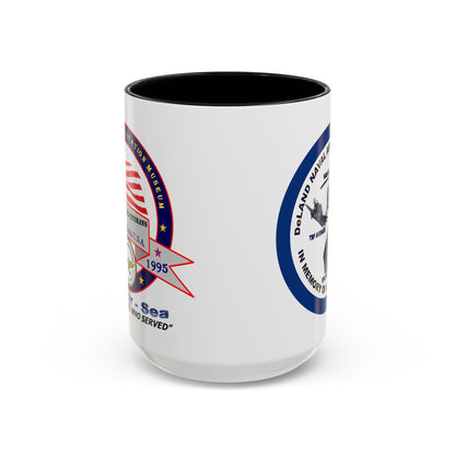 DNASM 2-sided, Founding & Student Art w/Navy Ring White Accent Mug by theGreenDragonTavern.shop