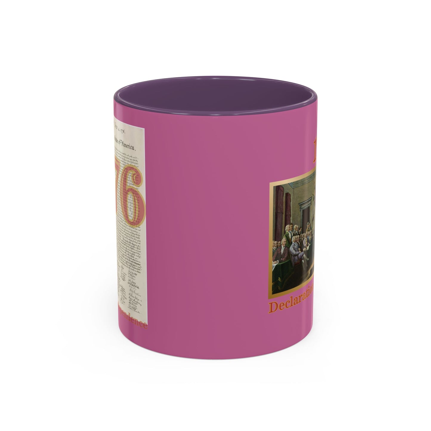 Declaration of Independence Pink Accent Mug by theGreenDragonTavern.shop