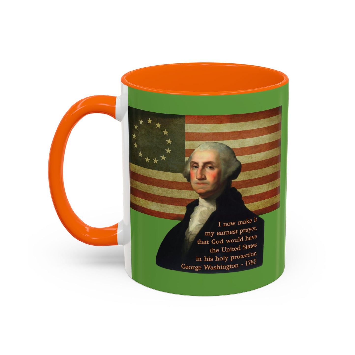 Washington's Earnest Prayer Green Accent Mug by theGreenDragonTavern.shop