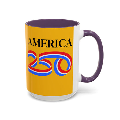 America 250 Yellow Accent Mug by theGreenDragonTavern.shop