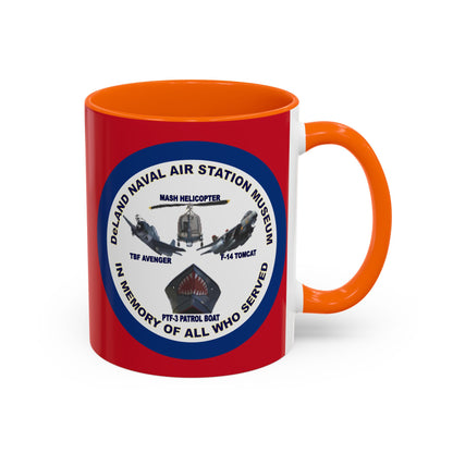 DNASM 2-sided, Founding & Student Art w/Navy Ring Red Accent Mug by theGreenDragonTavern.shop