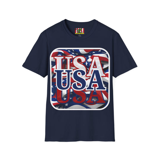Red White and BLUE USA Patriot Dark colors Unisex T-Shirt by theGreenDragonTavern.shop