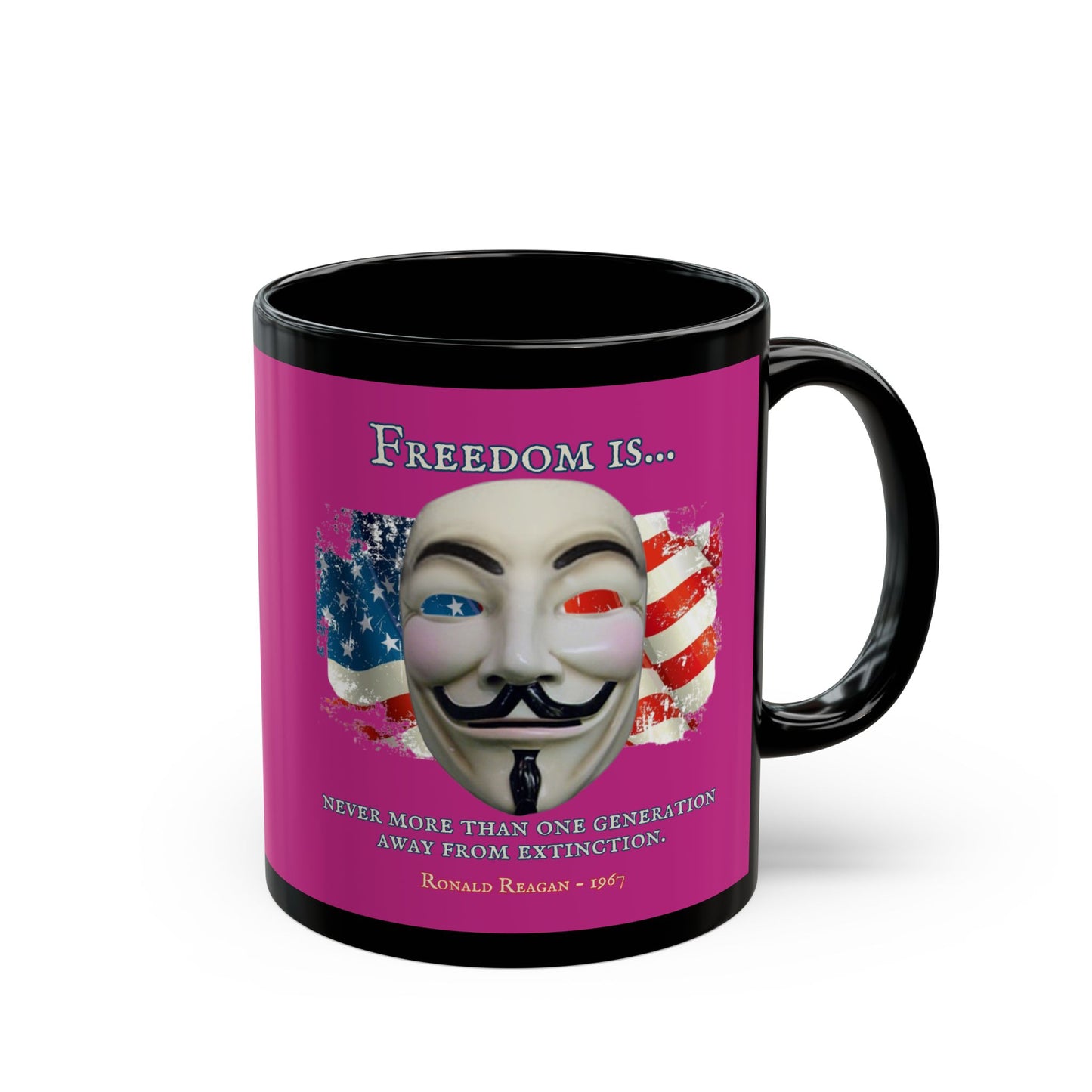 Ronald Reagan Freedom Vendetta Pink Mug by theGreenDragonTavern.shop