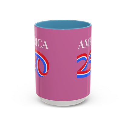 America 250 Pink Accent Mug by theGreenDragonTavern.shop