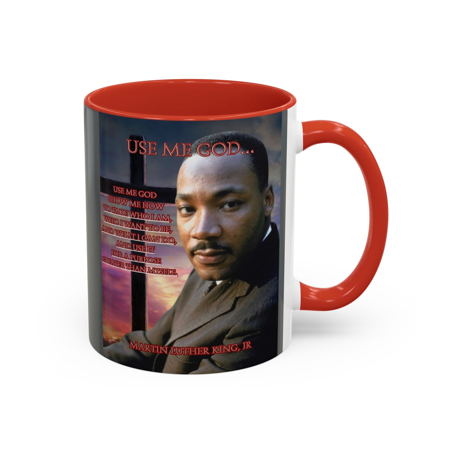 Use Me God, MLK Jr Grey Accent Mug by theGreenDragonTavern.shop