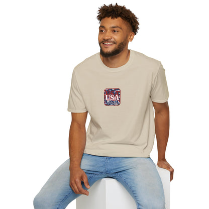 2-sided, Red WHITE and Blue USA Patriot Light colors Unisex T-Shirt by theGreenDragonTavern.shop