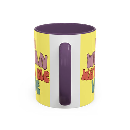 I Am Woman Watch Me Vote Yellow Accent Mug by theGreenDragonTavern.shop